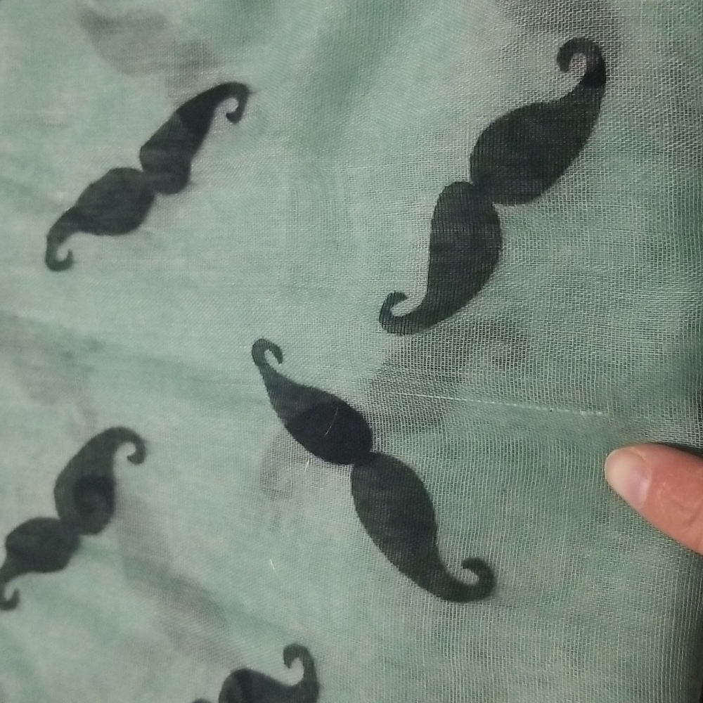 Scarf - Large Scarf Mustache Pattern - image 9